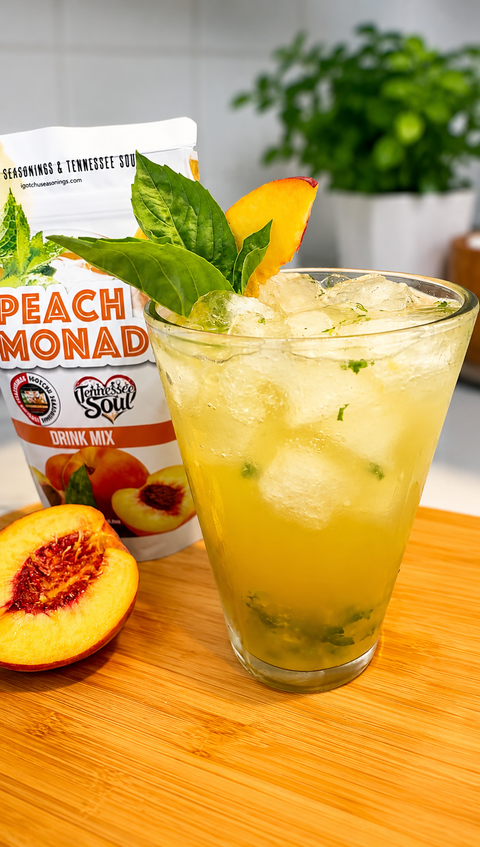 Peach Basil Wine Spritzer