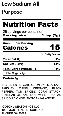 Igotchu Low Sodium All Purpose seasonings